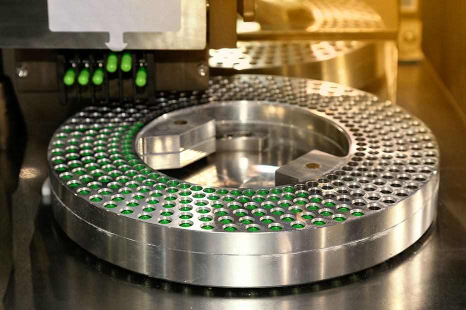 Capsules being made in a factory